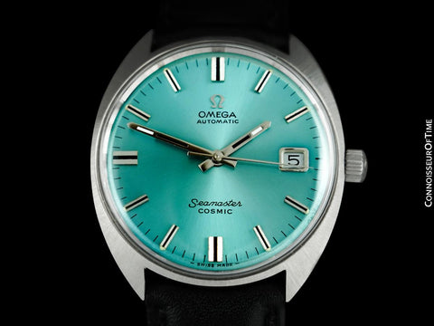 c. 1969 Omega Seamaster Cosmic Vintage Mens Cal. 565 Automatic Watch with Tiffany Blue Dial - Stainless Steel