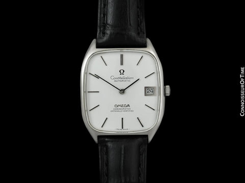 1971 Omega Constellation Chronometer Vintage Mens Tonneau Watch - Stainless Steel