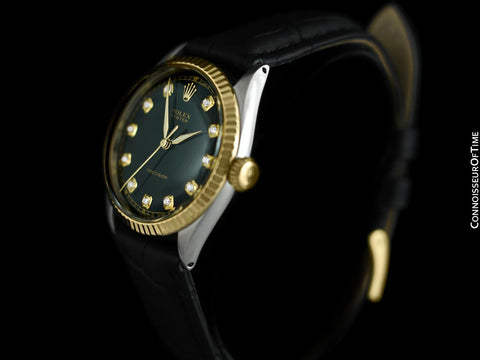 1960 Rolex Oyster Precision Ref. 6480 Vintage Mens Watch - Stainless Steel, 18K Gold & Diamonds