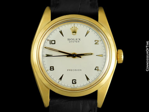 Rolex Oyster Classic Vintage Mens Handwound Watch - 18K Gold Plated & Stainless Steel