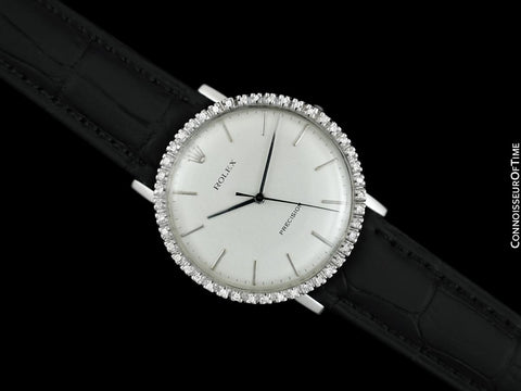 1975 Rolex Precision Vintage Mens Ref. 3411 Dress Watch - Stainless Steel & Diamonds