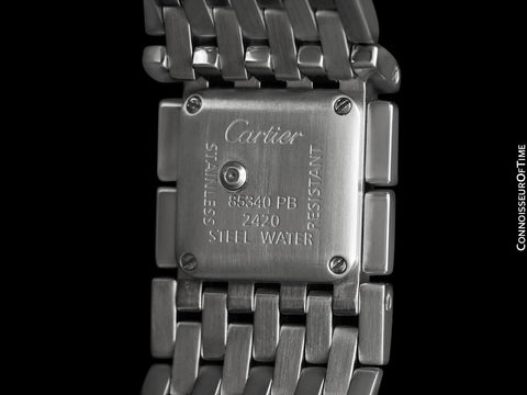Cartier Ruban Ladies Quartz Bracelet Watch with Silver Dial, Ref. 2420 - Stainless Steel