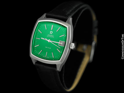 1971 Omega De Ville Vintage Mens Automatic Emerald Dial Watch - Stainless Steel