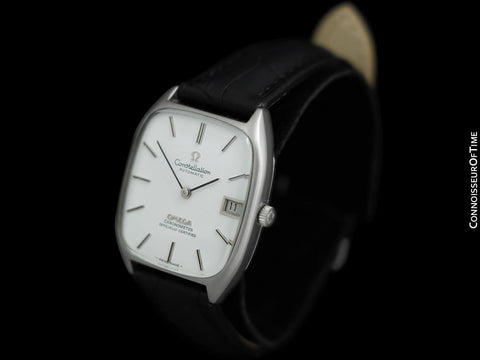 1970 Omega Constellation Chronometer Vintage Mens Tonneau Watch - Stainless Steel