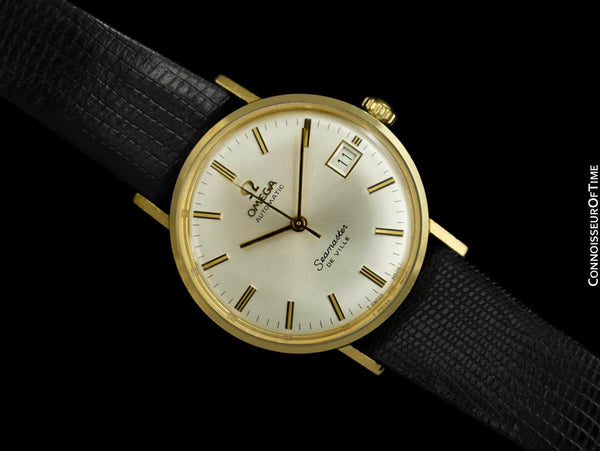 1976 Omega Seamaster De Ville Vintage Automatic Mens Watch - 14K Gold with Boxes & Papers