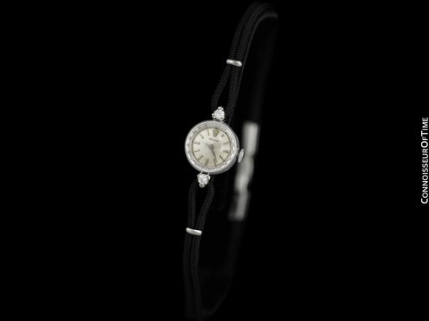 1960's Rolex Ladies Dress Watch with Silver Dial - 14K White Gold & Diamonds