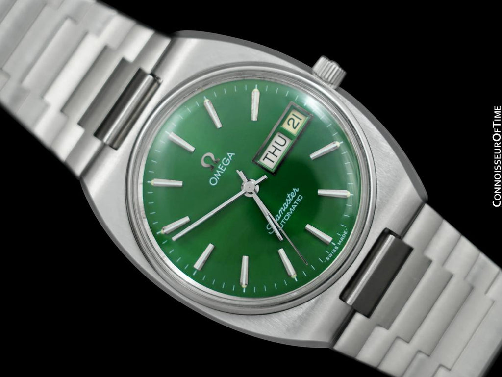 1979 Omega Seamaster Vintage Mens Bracelet Watch with Emerald