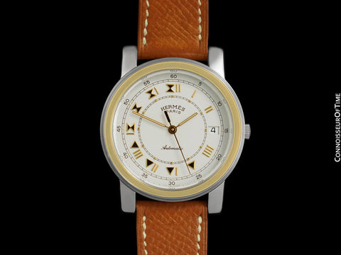Hermes Carrick Mens Full Size Automatic Watch - Stainless Steel & 18K Gold