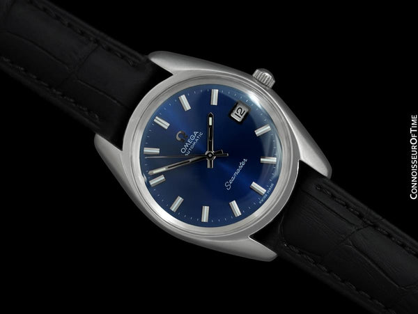 1970 Omega Seamaster Mens Vintage Watch with Automatic Cal. 565 Movement and Royal Blue Dial - Stainless Steel