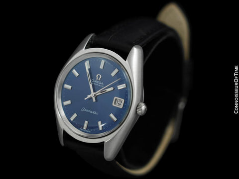 1971 Omega Seamaster Mens Vintage Watch with Automatic Cal. 565 Movement and Royal Blue Dial - Stainless Steel
