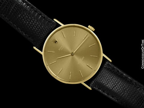 1973 Rolex Cellini Vintage Mens Midsize "David Beckham Dial" Handwound Watch, Ref. 3833 - 18K Gold