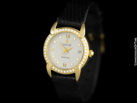 Concord Impresario Ladies Luxury Watch - 18K Gold & Original Factory Diamonds