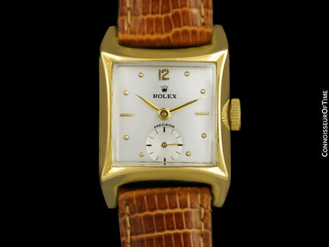 1953 Rolex Precision Mid-Century Vintage Mens Small Midsize Unisex Watch - 18K Gold