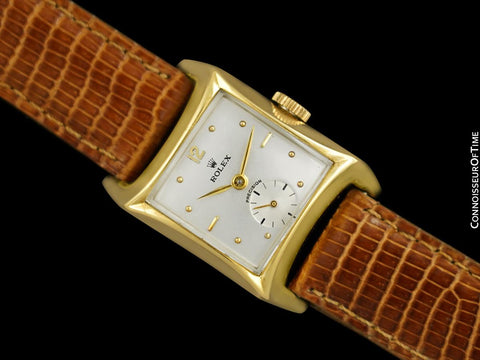 1953 Rolex Precision Mid-Century Vintage Mens Small Midsize Unisex Watch - 18K Gold