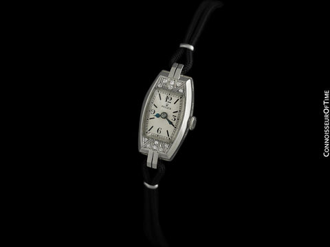 1930's Rolex Exquisite Ladies Vintage Art Deco Watch - 14K White Gold & Diamonds