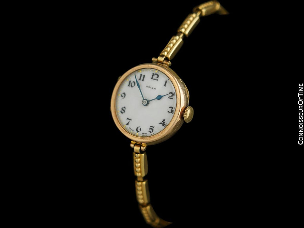 1920's Rolex Ladies Vintage Art Deco Watch 9K Rose Gold