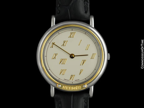 Hermes Meteore Mens Watch - Stainless Steel & Solid 18K Gold