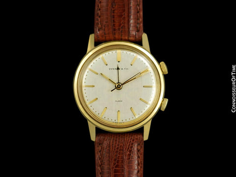 1960's Tiffany & Co. Mens Vintage Classic Alarm Reveil Watch - 14K Gold
