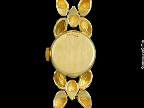 1960's Rolex Vintage Ladies Dress Bracelet Watch with Bark Finish - 14K Gold