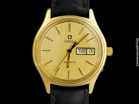 1978 Omega Seamaster Classic Vintage Mens Day Date Quartz Watch - 18K Gold Plated & Stainless Steel
