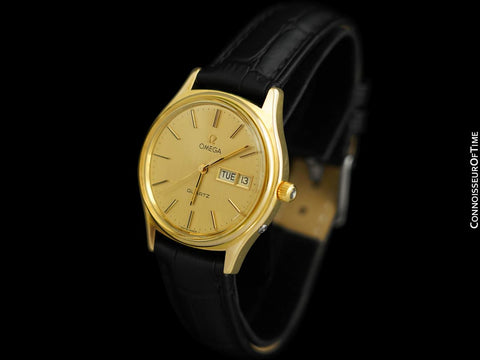 1978 Omega Seamaster Classic Vintage Mens Day Date Quartz Watch - 18K Gold Plated & Stainless Steel