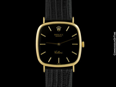 1987 Rolex Cellini Vintage Mens Midsize Handwound Watch, Ref. 4114 - 18K Gold
