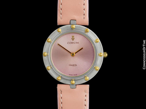 Corum Clipper Club Full Size Ladies 2-Tone Quartz Watch with Pink Dial - Stainless Steel & 18K Gold