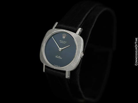 1972 Rolex Cellini Classic Vintage Ladies Handwound Watch, Ref. 3808 - 18K White Gold