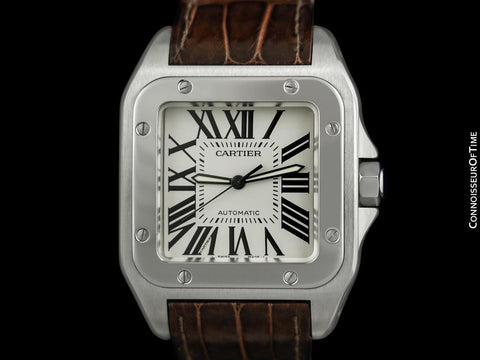 Cartier Santos 100 XL Mens Automatic Watch, Stainless Steel - W20073X8