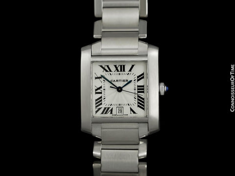 Cartier Tank Francaise Mens Automatic Stainless Steel Watch - W51002Q3