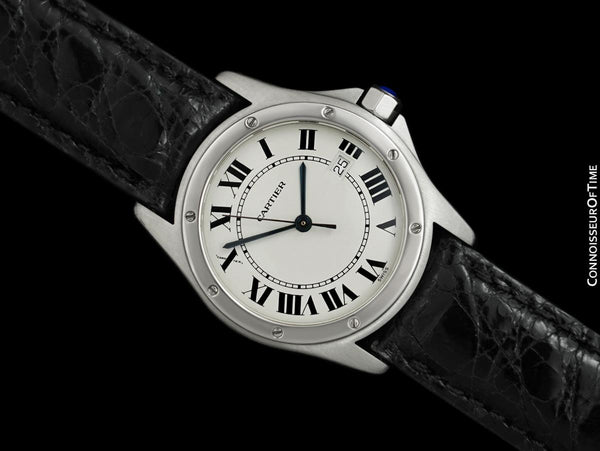 Cartier Santos Ronde Mens Midsize Unisex Stainless Steel Watch, W20027K1 - New Cartier Movement