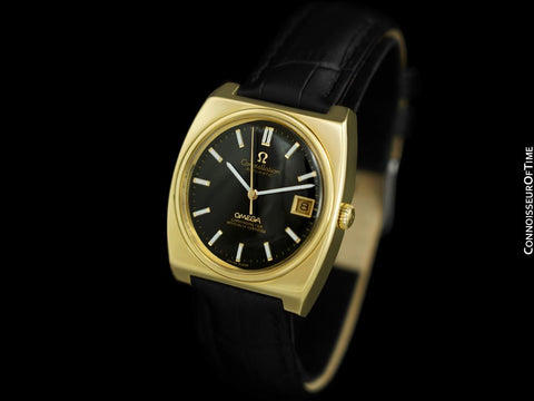 c. 1970 Omega Constellation Mens Large Automatic Chronometer Watch - 14K Gold Cap & Stainless Steel