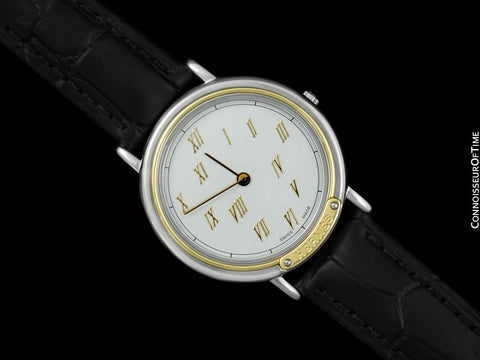 Hermes Meteore Mens Two-Tone Luxury Watch - Stainless Steel & Solid 18K Gold