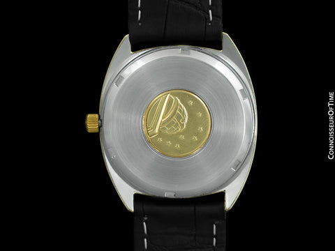 1971 Omega Constellation "C" Chronometer Vintage Mens Calendar Date Watch - 14K Gold Cap & Stainless Steel