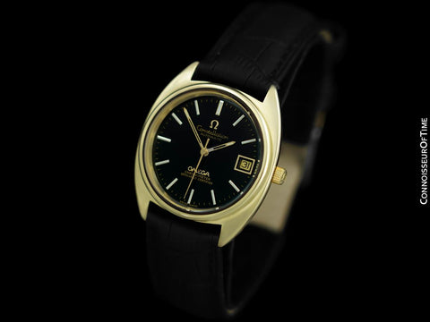1971 Omega Constellation "C" Chronometer Vintage Mens Calendar Date Watch - 14K Gold Cap & Stainless Steel