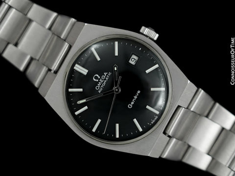 1971 Omega Geneve Vintage Mens Automatic Bracelet Watch, Quick-Setting Date - Stainless Steel
