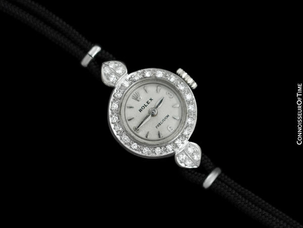 1960's Rolex Vintage Ladies Dress Watch - 18K White Gold & Diamonds