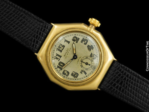 1930 Rolex Oyster Rare Vintage Mens 18K Gold Watch - Very Early Oyster