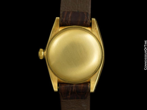 1948 Rolex Vintage Mens Oyster Perpetual Bubbleback 14K Gold Watch, Ref. 5015 - Near New-Old-Stock
