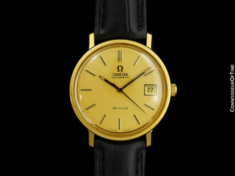 1973 Omega De Ville Vintage Mens Full Size Automatic Watch - 18K Gold Plated & Stainless Steel