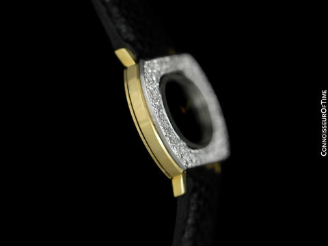 1960's Ebel Vintage Mens Unisex Handwound Dress Watch - 14K Gold & Diamonds
