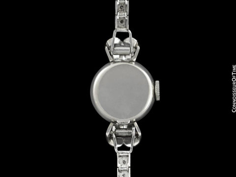 1950's Rolex Precision Ladies Vintage Watch, 18K White Gold & Diamonds - Rare & Beautiful Design