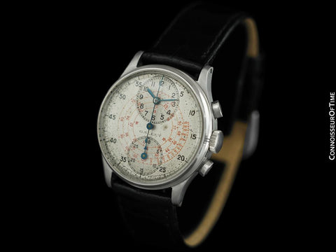 1940's Gallet Vintage Regulator Mens Chronograph Watch - Stainless Steel