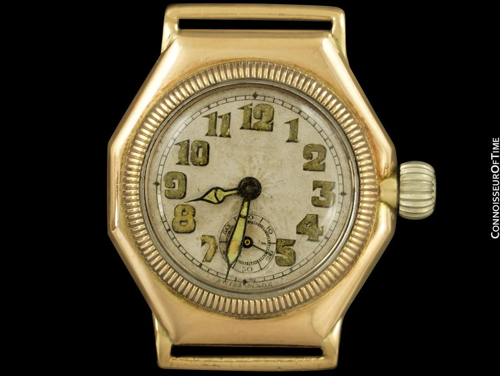 1936 Rolex Oyster Rare Vintage Mens Midsize Boys Size 9K Gold Watch Very Early Oyster