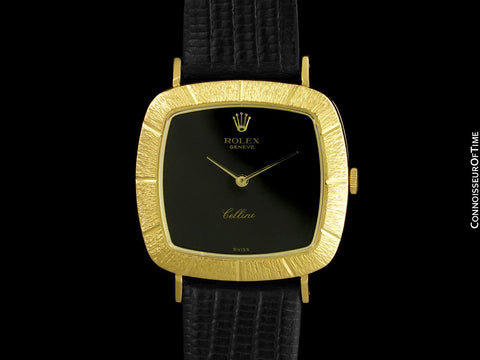 1973 Rolex Cellini Vintage Mens Handwound TV Watch, Ref. 4084 - 18K Gold
