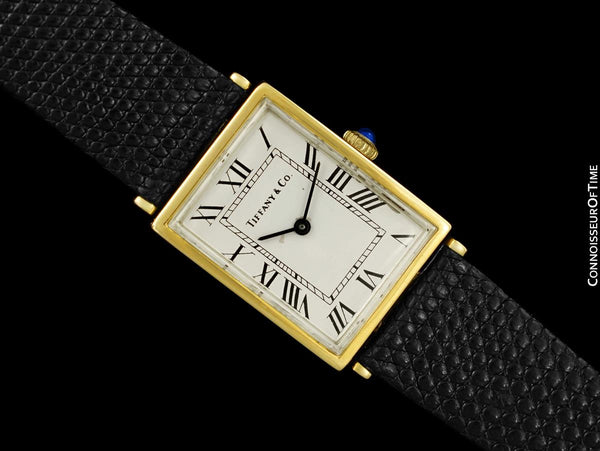 1980's Tiffany & Co. Vintage Mens Classic Dress Watch - 14K Gold