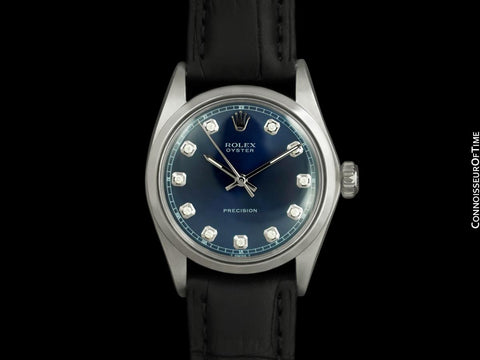 1970 Rolex Oyster Precision Vintage Ref. 6426 Vintage Mens Handwound Watch - Stainless Steel & Diamonds