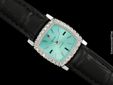 1973 Rolex Ladies Vintage Dress Bracelet Watch with Tiffany Blue Dial - Stainless Steel & Diamonds