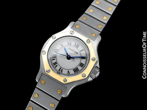 Cartier Santos Octagon Ladies Stainless Steel & 18K Gold Watch, Automatic - Papers