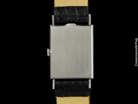 1969 Rolex Cellini Vintage Mens Handwound Rectangular Watch, Ref. 3834 - 18K White Gold